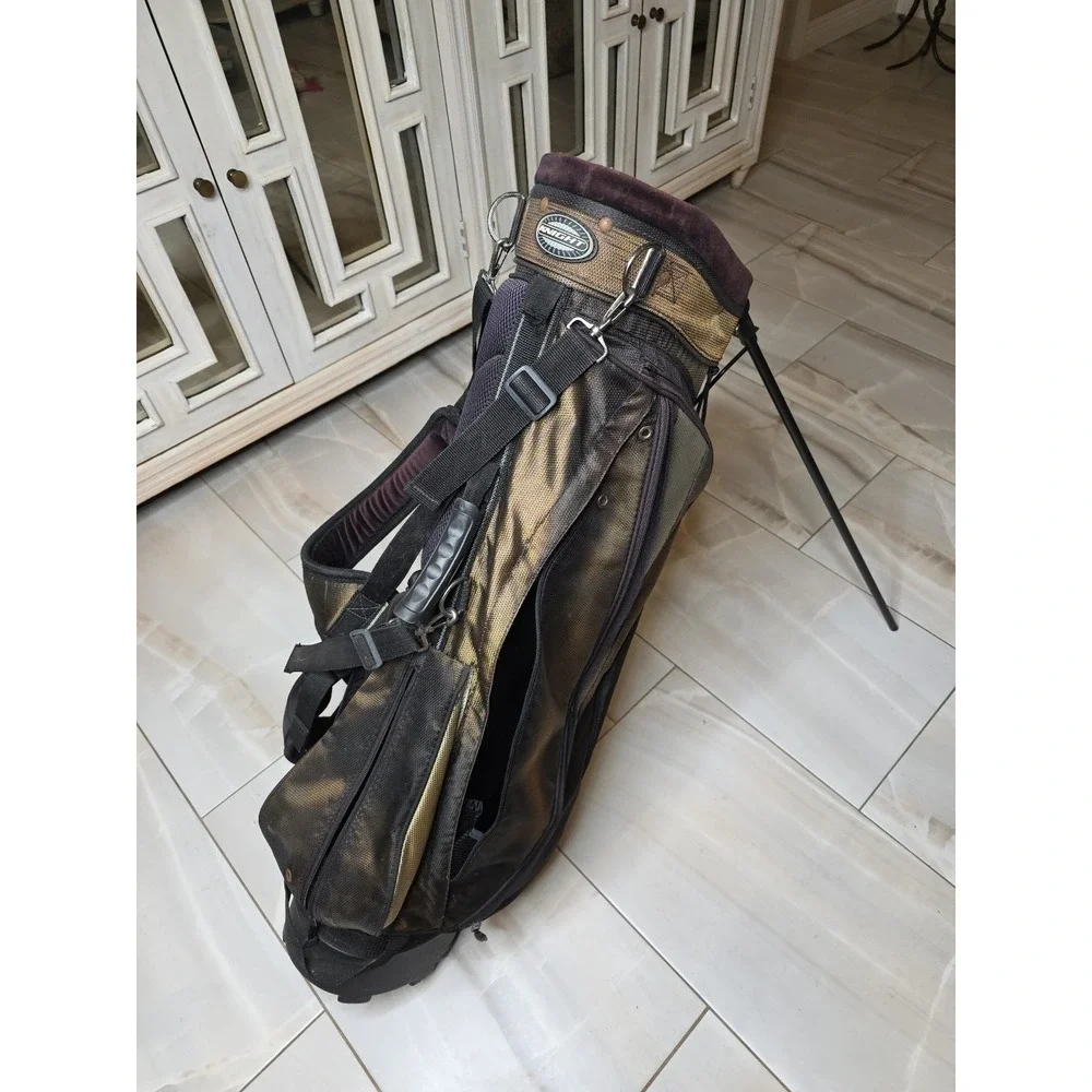 Knight Golf Bag 6-Way Divider Cart Carry Black Padded Shoulder Strap ⛳ Rain Hood